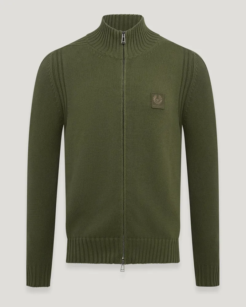 Belstaff Watch Cardigan Mit Durchgehendem Reißverschluss für Herren Watch Cotton Dunkles Militärgrün Dunkles