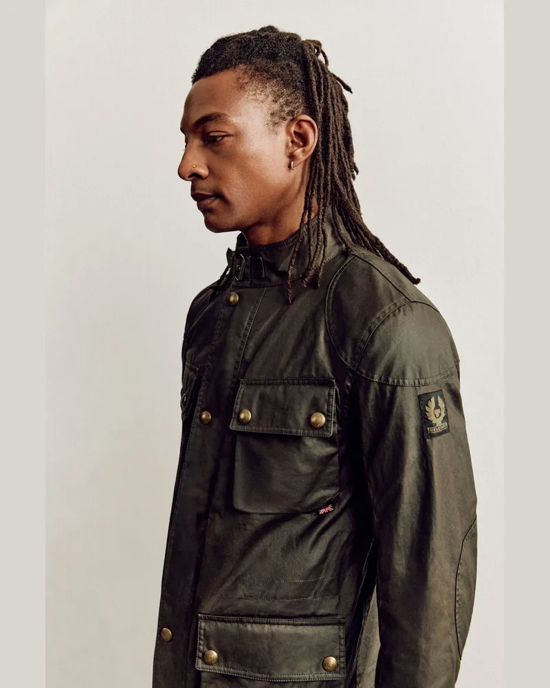 Belstaff Fieldmaster Ikonen Jacke für Herren Waxed Cotton Grün Verblasstes