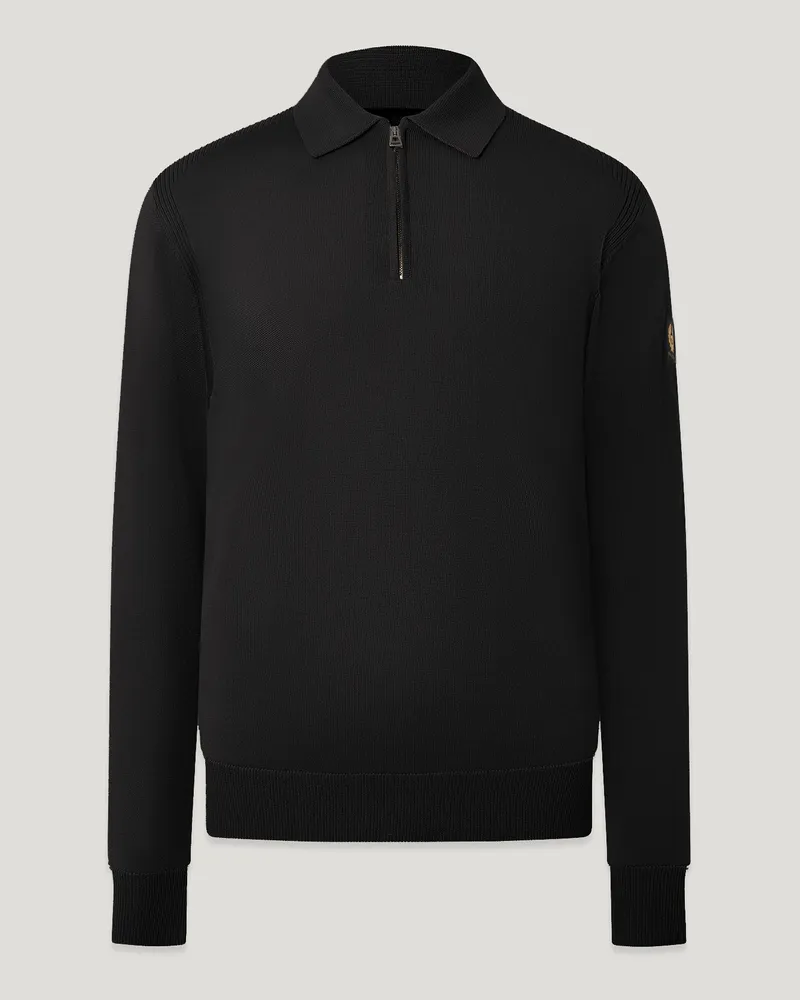 Belstaff Kyle Polohemd für Herren Merino Wool Schwarz S 