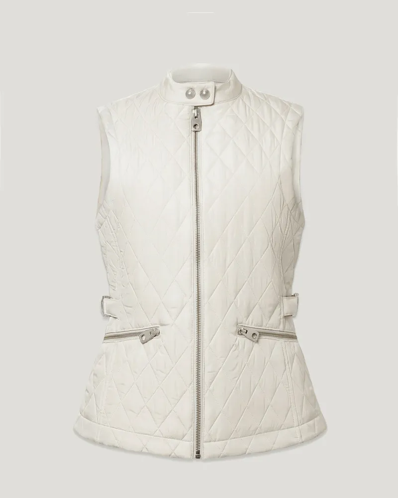 Belstaff Maeva Steppweste für Damen Quilted Recycled Nylon Weiß EU 48 