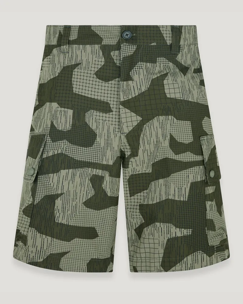 Belstaff Drome Shorts für Herren Terrain Camo Militärgrün/verwaschenes Schwarz Militärgrün