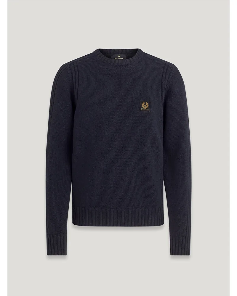 Belstaff Watch Rundhalspullover für Herren Lambswool Dunkles Tintenblau Dunkles
