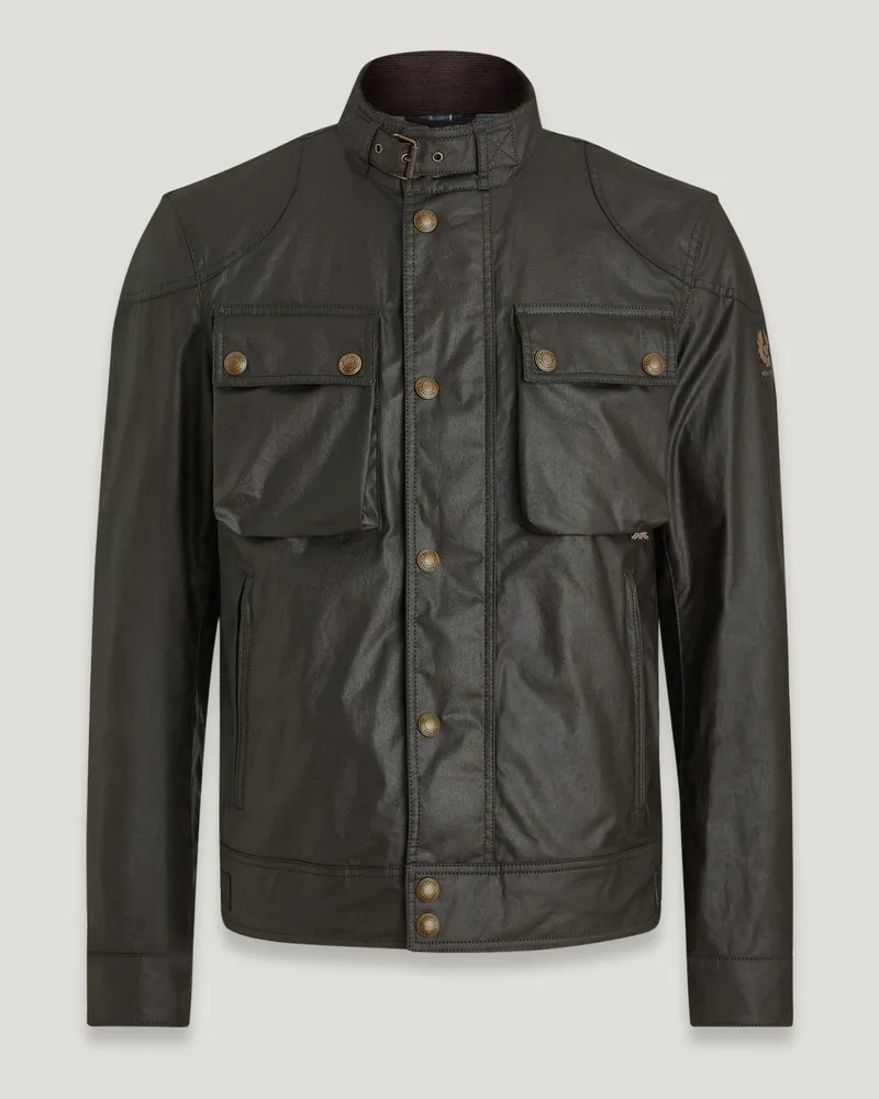 Belstaff Racemaster Jacke für Herren Waxed Cotton Verblasstes Olivgrün Verblasstes