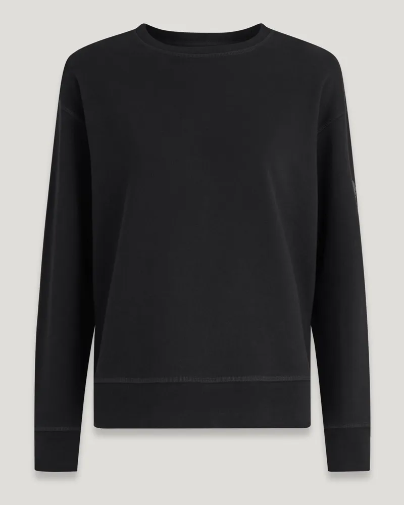 Belstaff Signature Sweatshirt für Damen Cotton Fleece Schwarz Schwarz