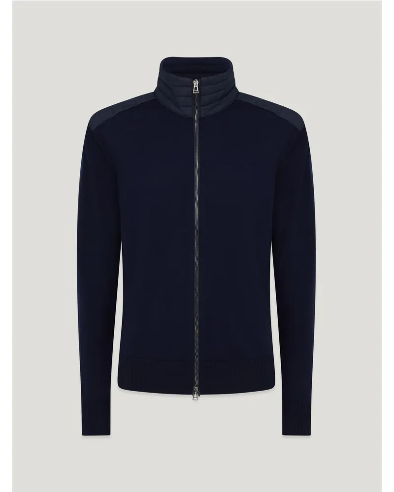 Belstaff Kelby Cardigan Mit Reißverschluss für Herren Merino Wool Dunkles Tintenblau Dunkles