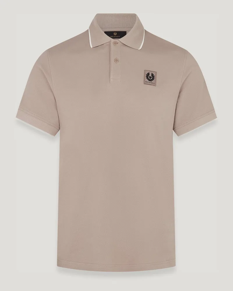 Belstaff Tipped Polohemd für Herren Cotton Pique Bimssteingrau Bimssteingrau
