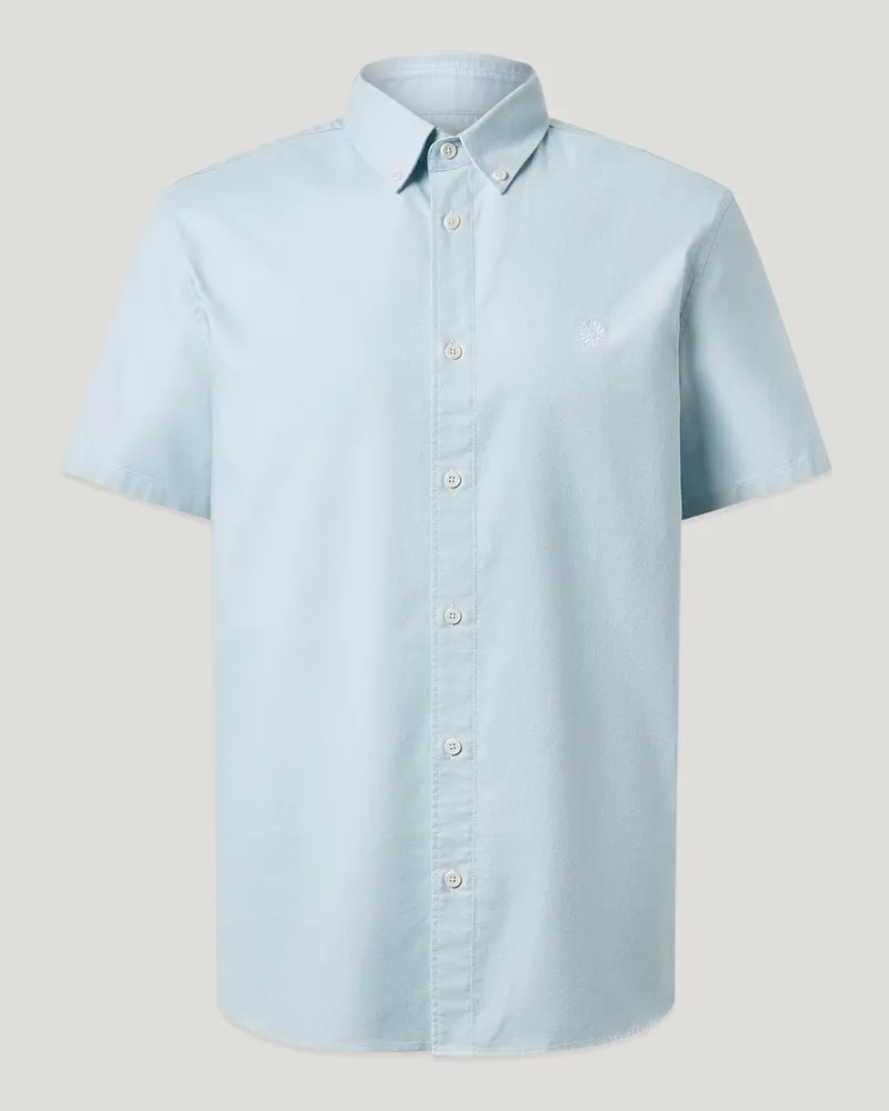 Belstaff Street Kurzarmhemd für Herren Compact Cotton Oxford Hellblau Himmelblau
