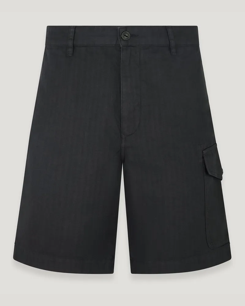 Belstaff Cs60 Cargoshorts für Herren Garment Dye Cotton Blend Verwaschenes Schwarz Verwaschenes