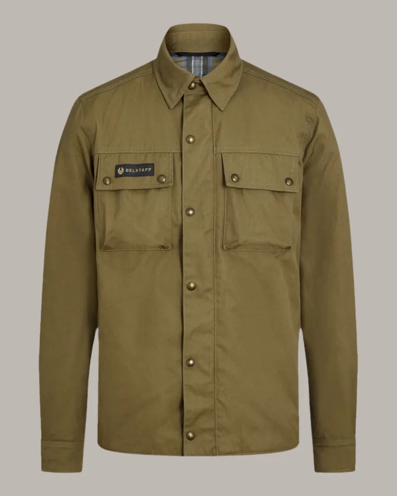 Belstaff Mansion Hemd für Herren Poly Cotton Canvas Belstaff Olive Belstaff