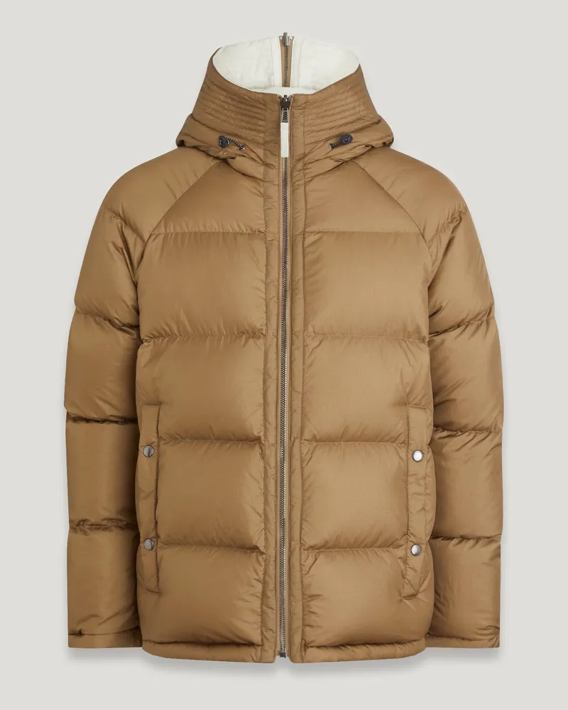 Belstaff Centenary Wendbare Daunenjacke für Herren Cotton Touch Down Kreideweiß/British Khaki Kreideweiß