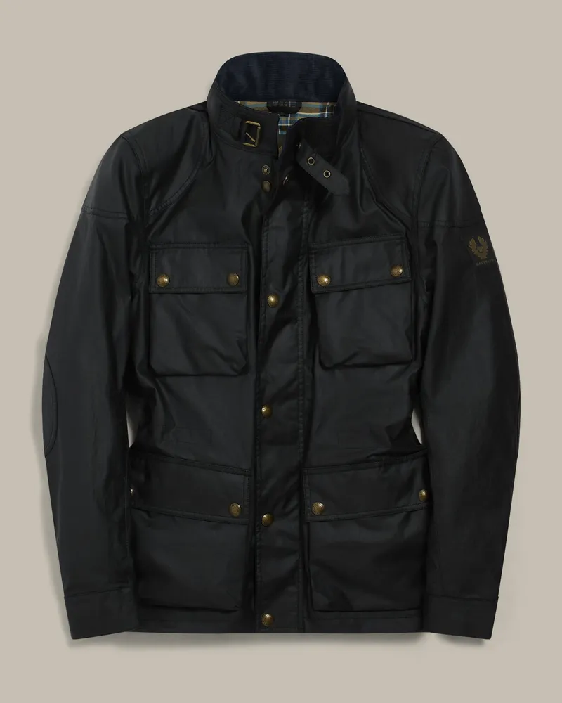 Belstaff Fieldmaster Ikonen Jacke für Herren Waxed Cotton Marine Dunkles
