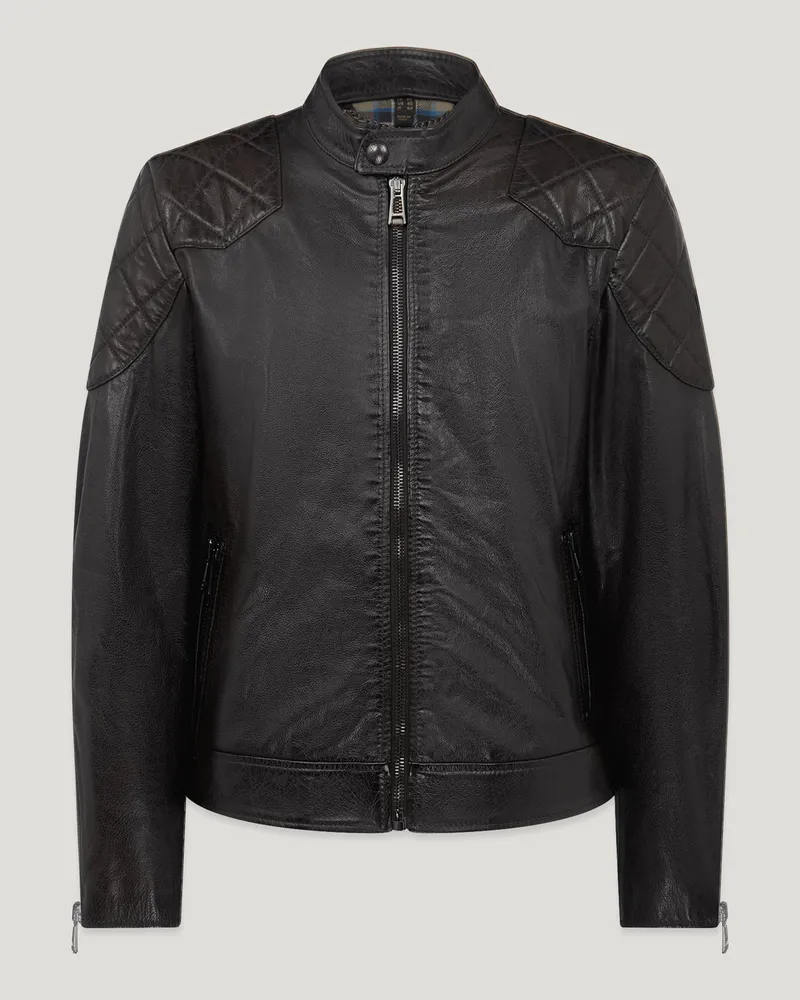 Belstaff Outlaw Ikonen Jacke für Herren Hand Waxed Leather Schwarz Schwarz