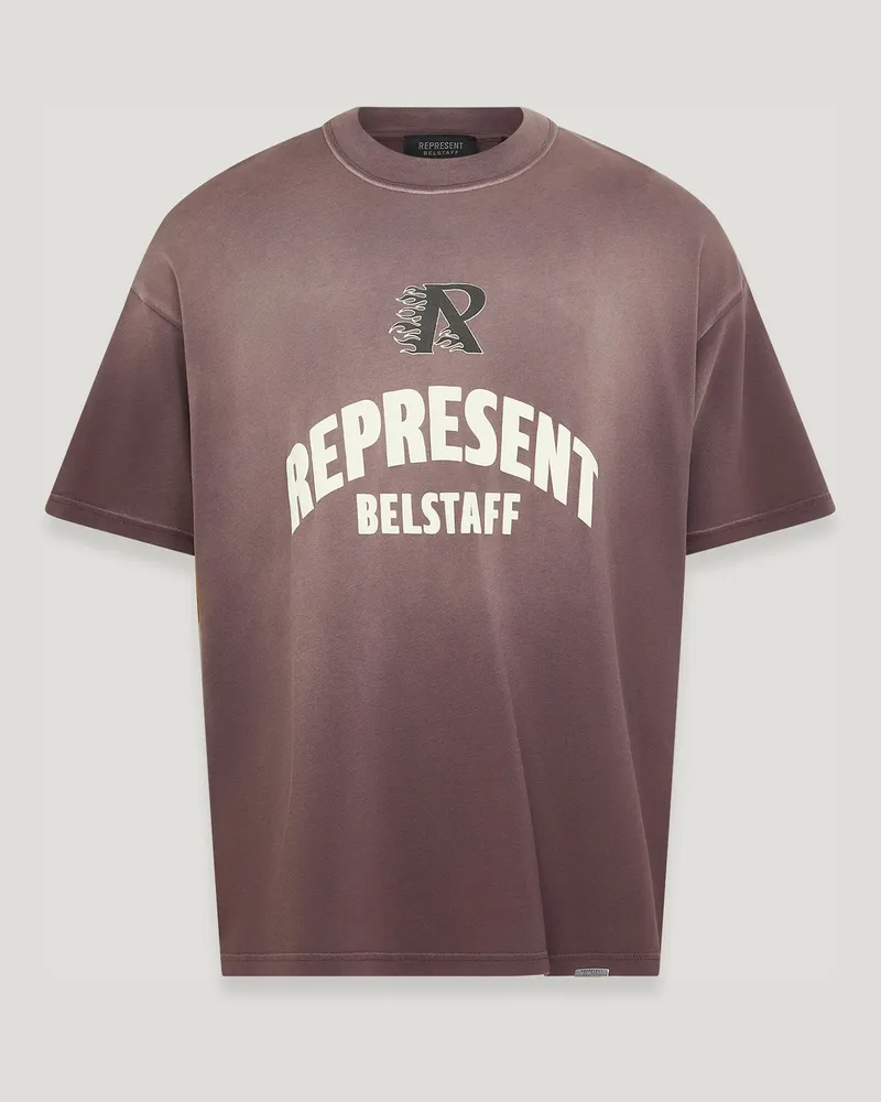 Belstaff X Represent T-shirt Mit Flammen-phönix-logo für Herren Cotton Jersey Pflaume Pflaume
