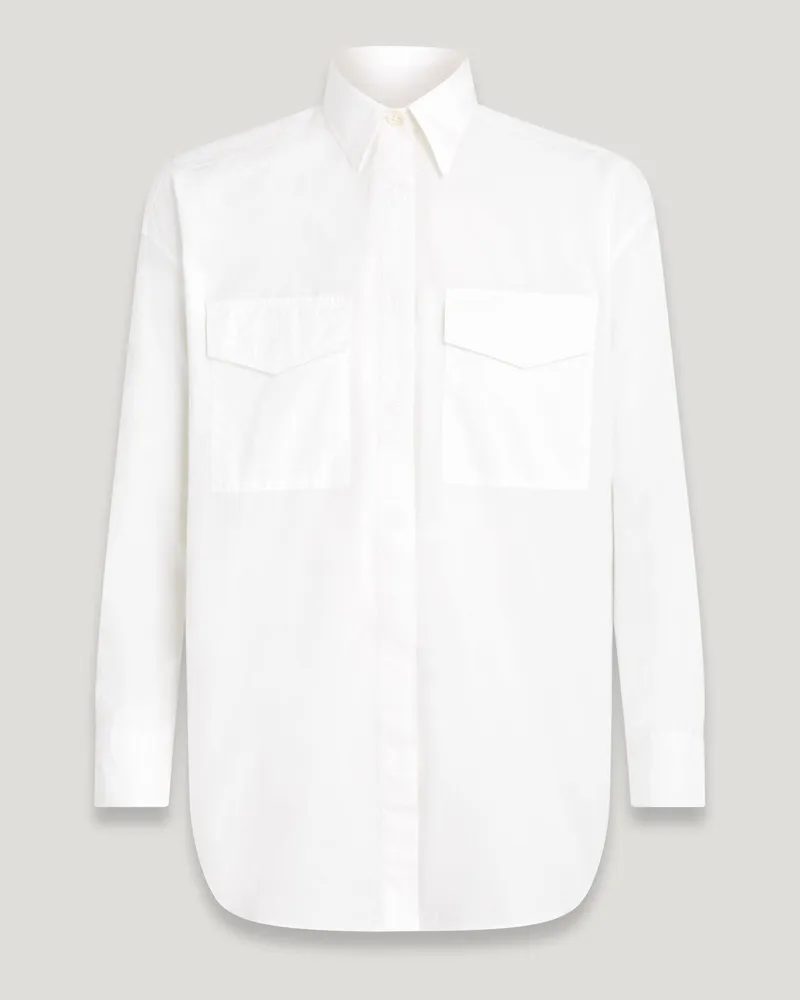 Belstaff Hurste Hemd für Damen Garment Dye Cotton Weiß Weiß