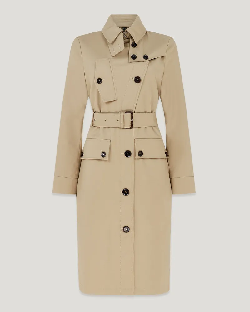 Belstaff Tt Trenchcoat für Damen Stormcoat Gabardine Helles Sandbraun Helles