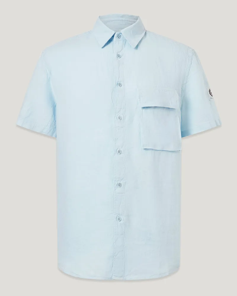 Belstaff Scale Kurzarmhemd Garment Dyed Linen 