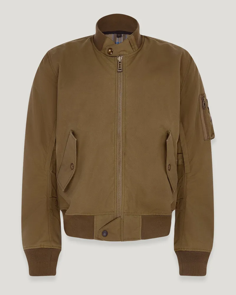 Belstaff Brecon Motorrad-bomberjacke für Herren Waxed Cotton Olivgrün 3XL 