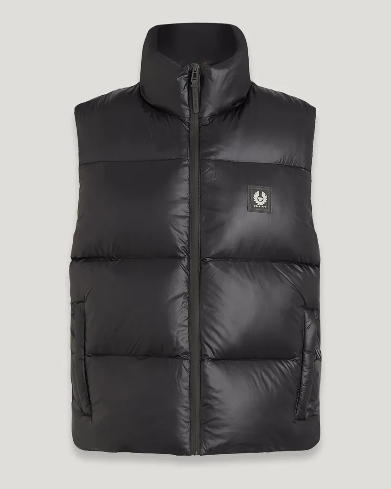 Belstaff Resolve Steppweste für Herren Down Filled Ripstop Schwarz Schwarz