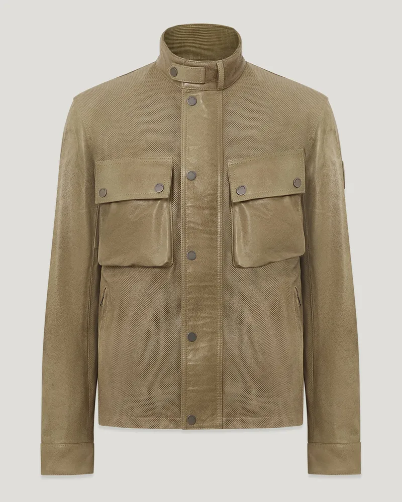 Belstaff Racemaster Air Jacke für Herren Hand Waxed Leather Dunkelbraun EU 50 