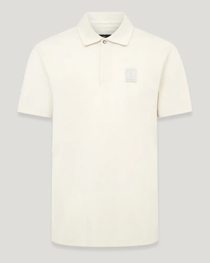 Belstaff Kurator Polohemd für Herren Cotton Pique Weiß S 