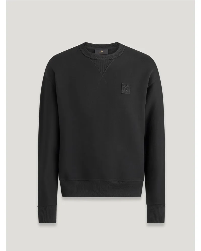 Belstaff Hockley Sweatshirt für Herren Heavyweight Cotton Fleece Schwarz Schwarz