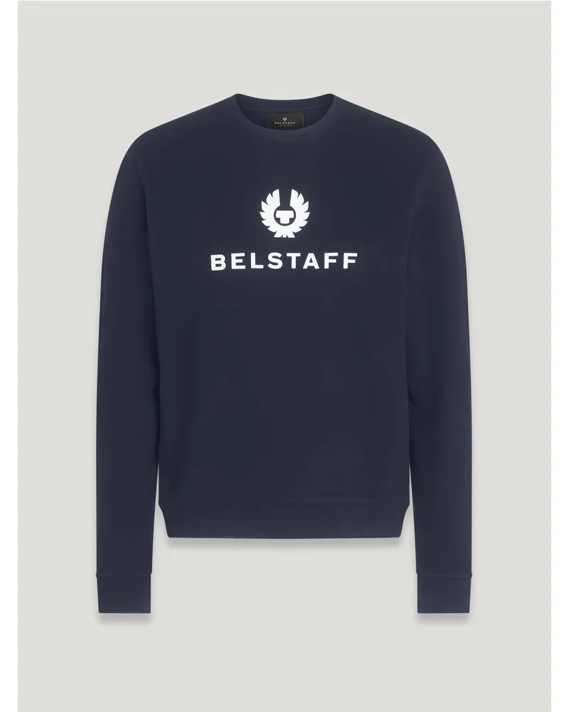 Belstaff Signature Rundhals-sweatshirt für Herren Cotton Fleece Dunkles Tintenblau Dunkles