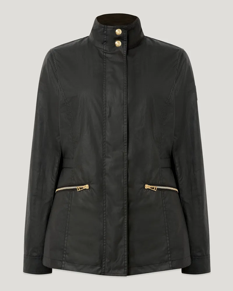 Belstaff Madison Jacke für Damen Waxed Cotton Schwarz EU 40 