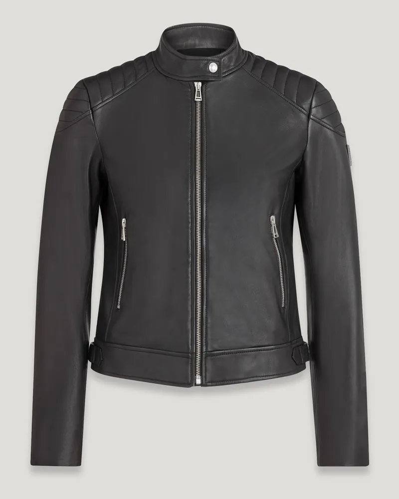 Belstaff Mollison Jacke für Damen Matt Nappa Schwarz Schwarz