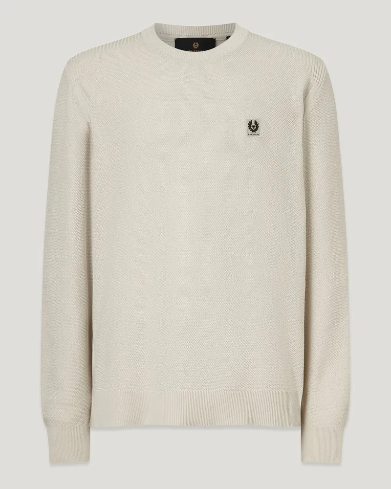 Belstaff Coast Strickpullover für Herren Cotton Silk Pique Weiß Birkenweiß