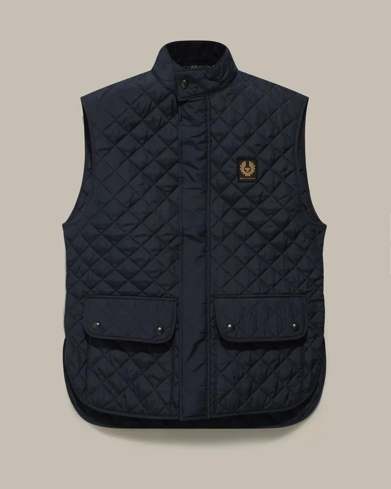 Belstaff Icon Steppweste für Herren Quilted Recycled Nylon Dunkles Dunkelblau Dunkles