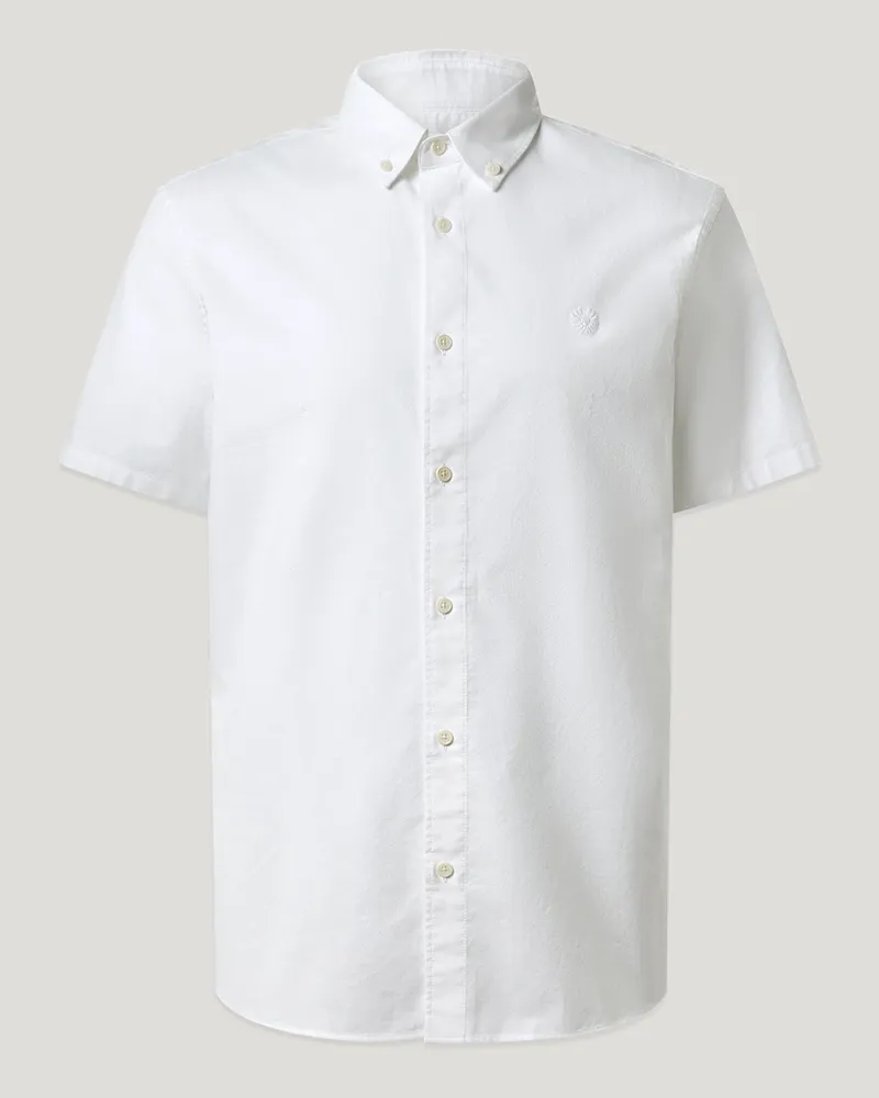 Belstaff Street Kurzarmhemd für Herren Compact Cotton Oxford Weiß Weiß