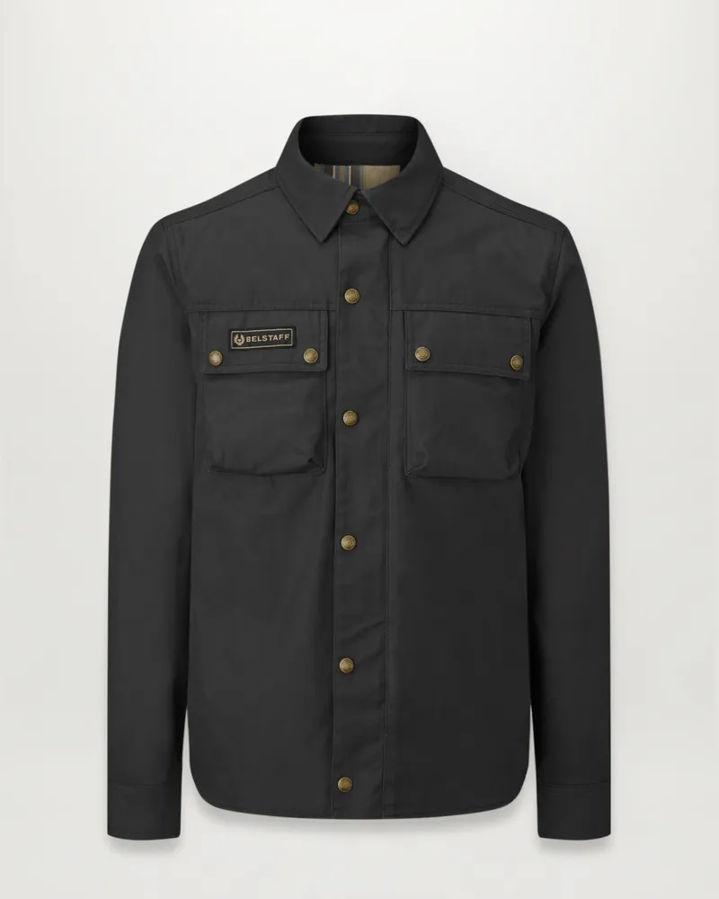Belstaff Mansion Hemd für Herren Cotton Canvas Schwarz Schwarz