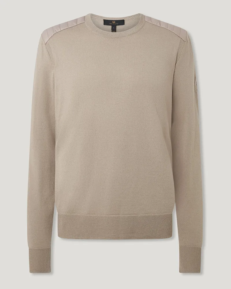 Belstaff Kerrigan Rundhalspullover für Herren Merino Wool Dunkelbraun S 