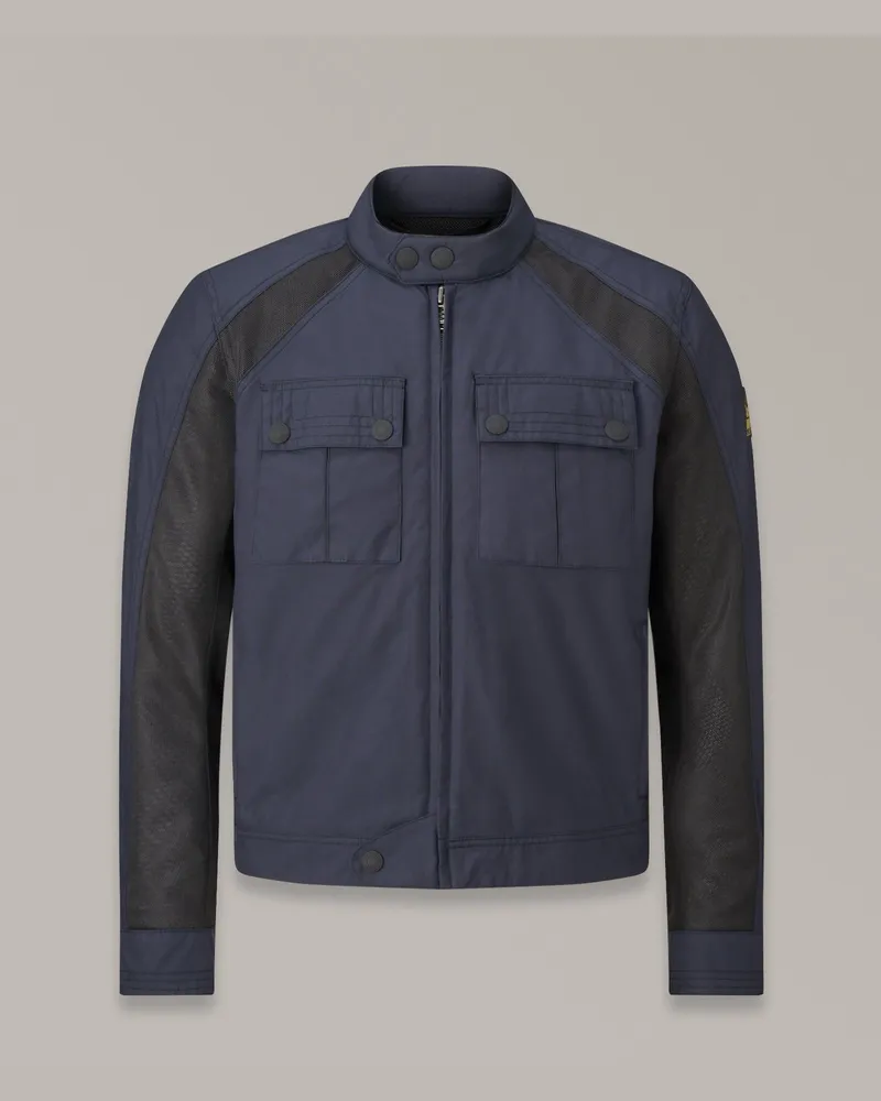 Belstaff Temple Motorradjacke für Herren Technical Nylon Dunkles Marineblau Dunkles
