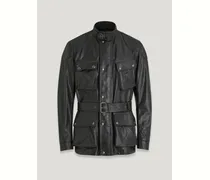 Trialmaster Panther Jacke Hand Waxed Leather Schwarz