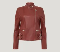 Russo Jacke für Damen Semi Veg Tan Leather Dunkles Rallye-rot