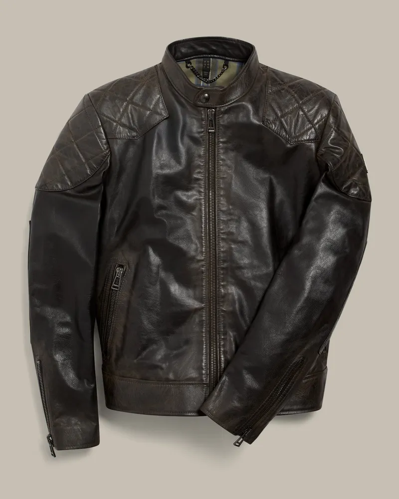 Belstaff Outlaw Ikonen Jacke für Herren Hand Waxed Leather Schwarz Schwarz