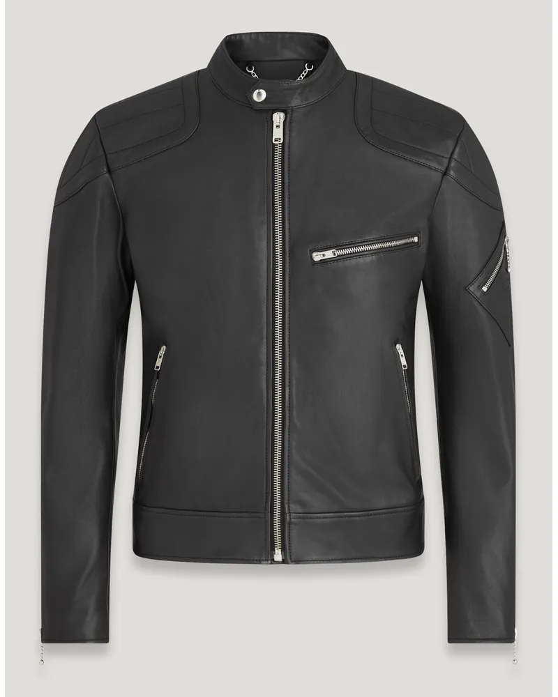 Belstaff T Racer Jacke für Herren Cheviot Leather  60 Black