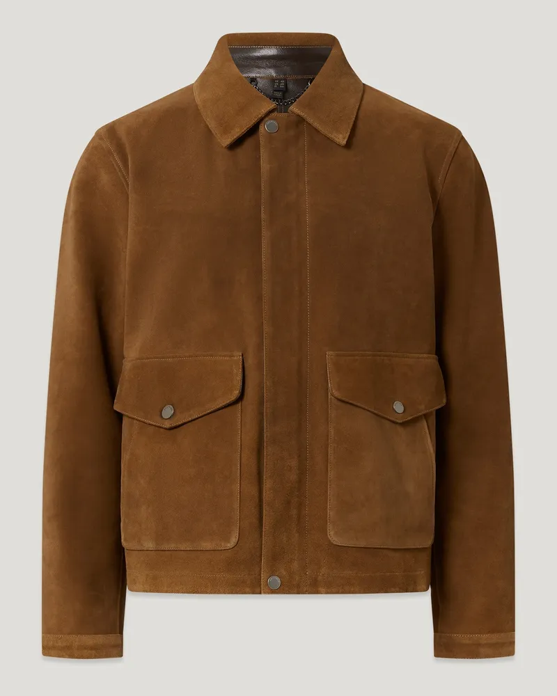 Belstaff Outland Jacke für Herren Rugged Calf Suede Hellbraun EU 50 