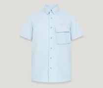 Scale Kurzarmhemd für Herren Garment Dye Cotton Himmelblau