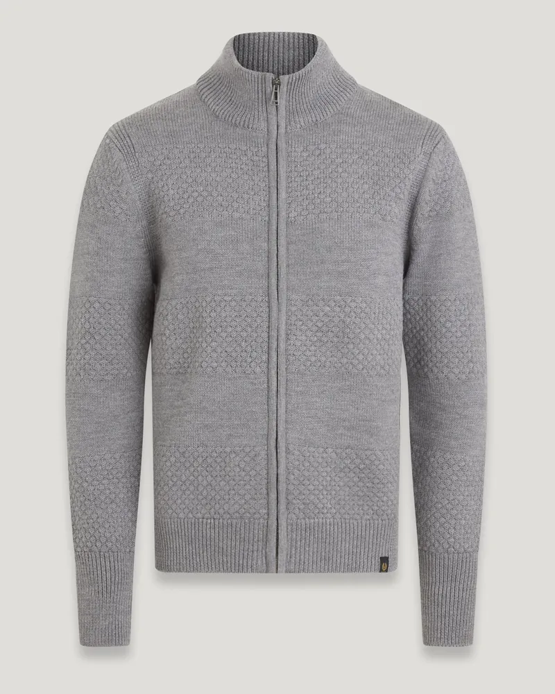 Belstaff Sternway Cardigan Mit Reißverschluss für Herren Waffle Merino Wool Medium