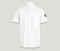 Scale Kurzarmhemd für Herren Garment Dye Cotton Weiß