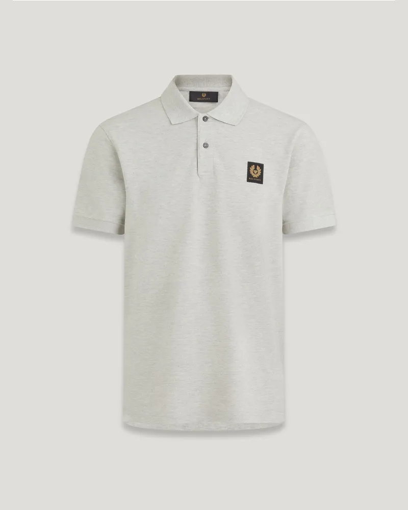 Belstaff Polohemd für Herren Cotton Pique Meliertes Altsilber Meliertes