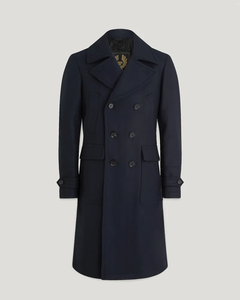 Belstaff Milford Mantel für Herren Wool Cashmere Blend Dunkelblau 48 