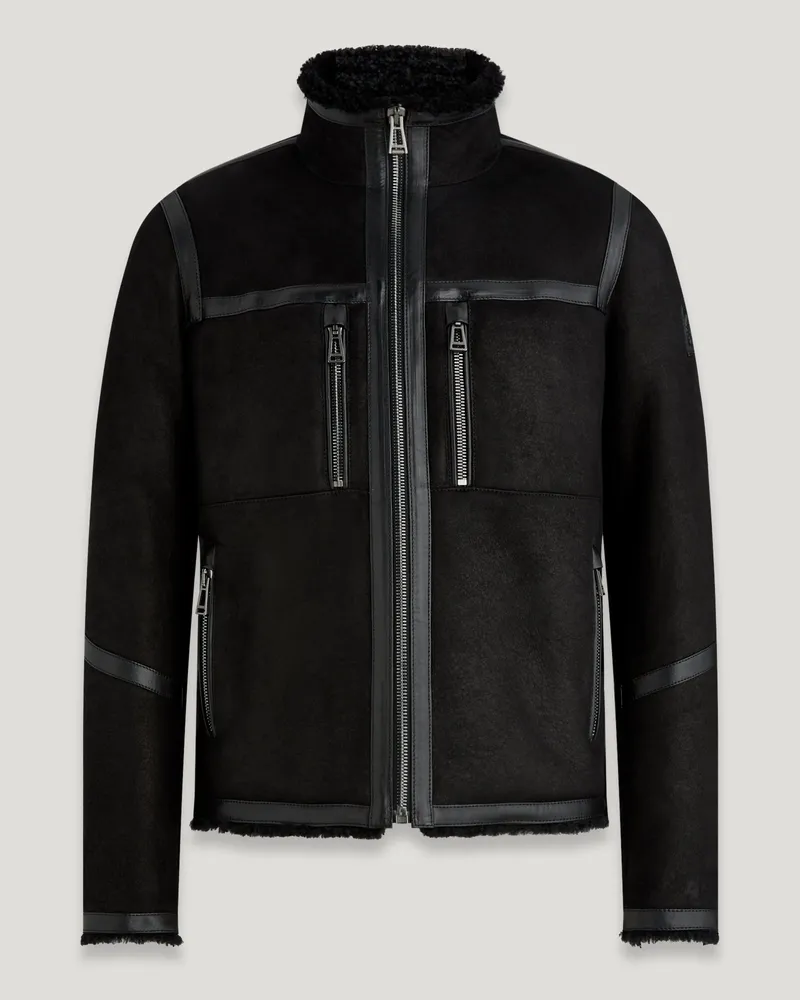 Belstaff Tundra Jacke für Herren Lightweight Shearling Schwarz/Schwarz Schwarz