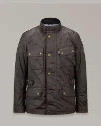 Belstaff Crosby Motorradjacke für Herren Waxed Cotton  S Mahogany