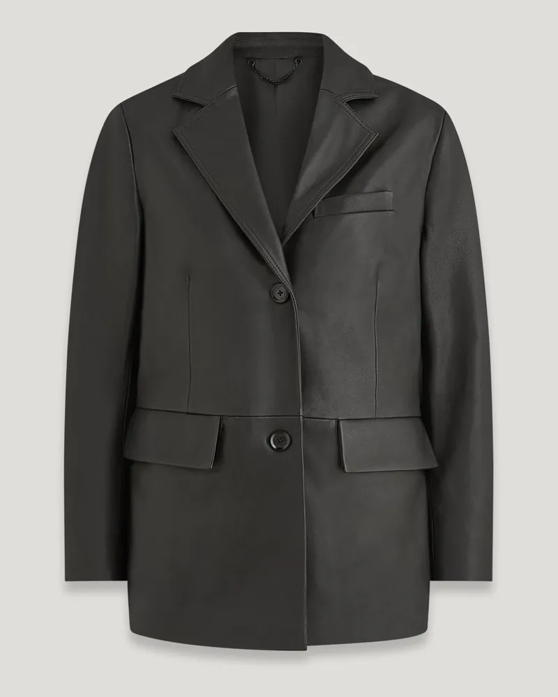 Belstaff Foil Blazer für Damen Nappa Leather Schwarz Schwarz