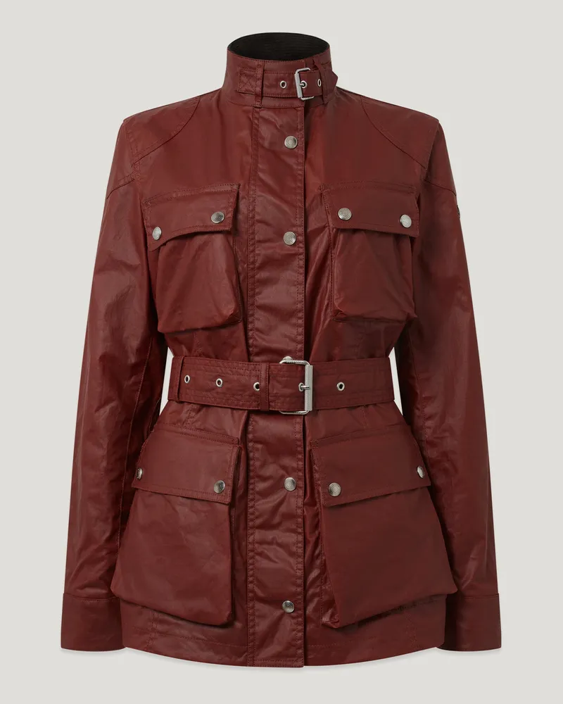 Belstaff Trialmaster Jacke für Damen Waxed Cotton Dunkles Rallye-rot EU 46 