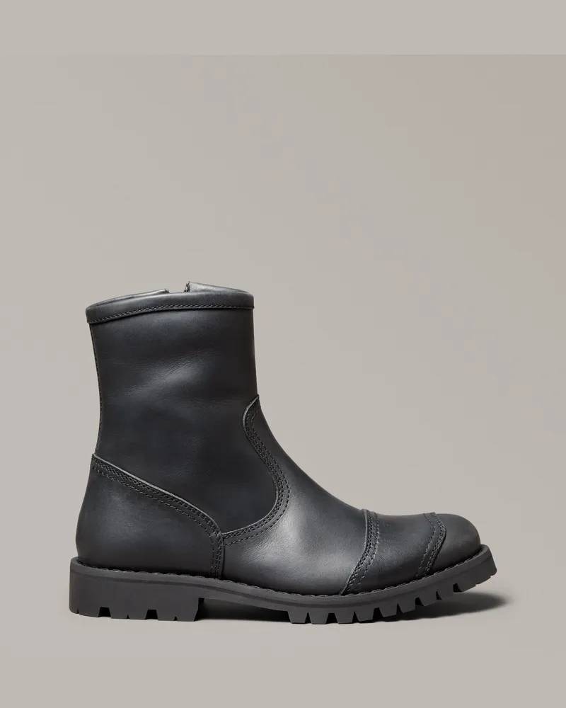 Belstaff Duration Motorradstiefel für Herren Grain Leather Schwarz Schwarz
