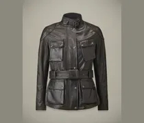 Trialmaster Ikonen Motorradjacke für Damen Hand Waxed Leather Antik-schwarz